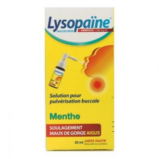 LYSOPAINE MAUX DE GORGE SANS SUCRE COLLUTOIRE MENTHE 20ML