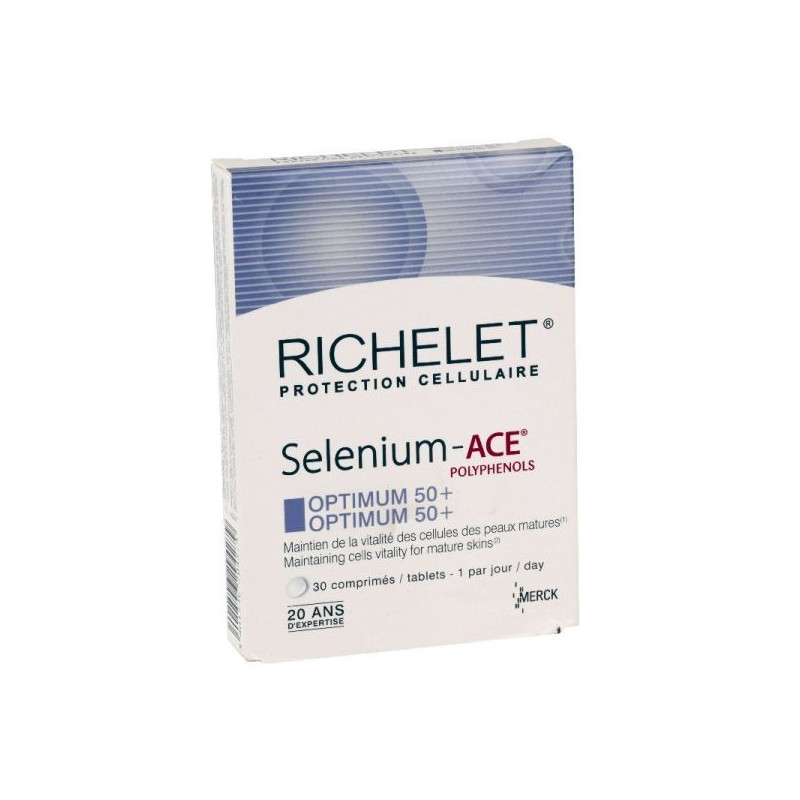 SELENIUM ACE POLYPHENOLS RICHELET OPTIMUM 50+ BOITE DE 30 COMPRIMES SELENIUM ACE POLYPHENOLS RICHELET OPTIMUM 50+ BOITE DE 30 COMPRIMES