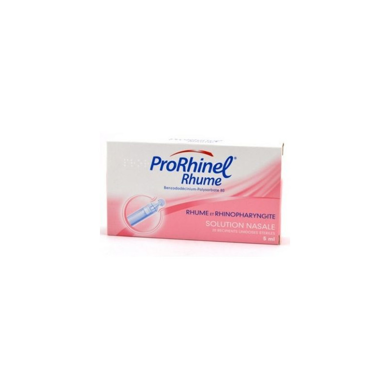 PRORHINEL RHUME SOLUTION NASALE 20 RECIPIENTS UNIDOSES STERILES 5ML PRORHINEL RHUME SOLUTION NASALE 20 RECIPIENTS UNIDOSES STERILES 5ML
