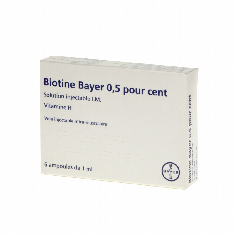 Biotine 0.5% solution injectable chute de cheveux - 6 ampoules