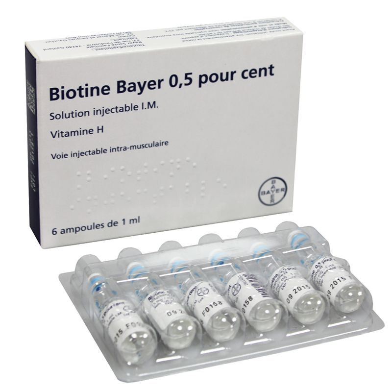 Biotine 0.5% solution injectable chute de cheveux - 6 ampoules