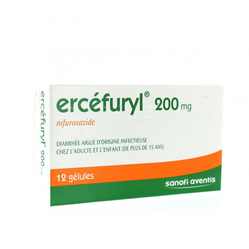 ERCEFURYL 200MG NIFUROXAZIDE BOITE DE 12 GELULES ERCEFURYL 200MG NIFUROXAZIDE BOITE DE 12 GELULES