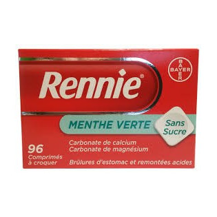 Rennie Menthe verte sans sucre 60 cps à croquer