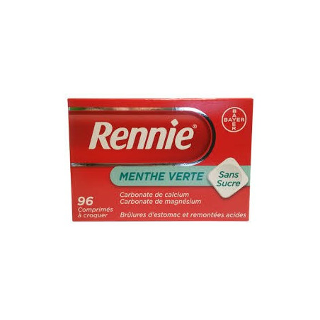 Rennie Menthe verte sans sucre 60 cps à croquer