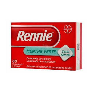 Rennie Menthe verte sans sucre 36 cps à croquer