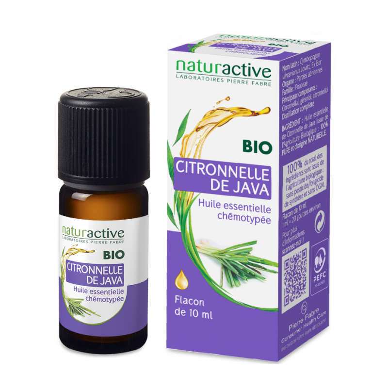 NATURACTIVE BIO HUILE ESSENTIELLE CITRONNELLE DE JAVA FLACON 10ML