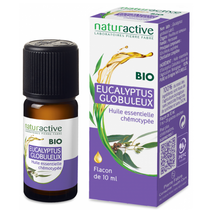 NATURACTIVE BIO HUILE ESSENTIELLE EUCALYPTUS GLOBULEUX CHEMOTYPEE FLACON 10ML