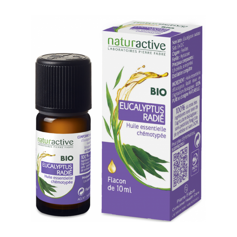 NATURACTIVE BIO HUILE ESSENTIELLE EUCALYPTUS RADIE CHEMOTYPEE FLACON 10ML