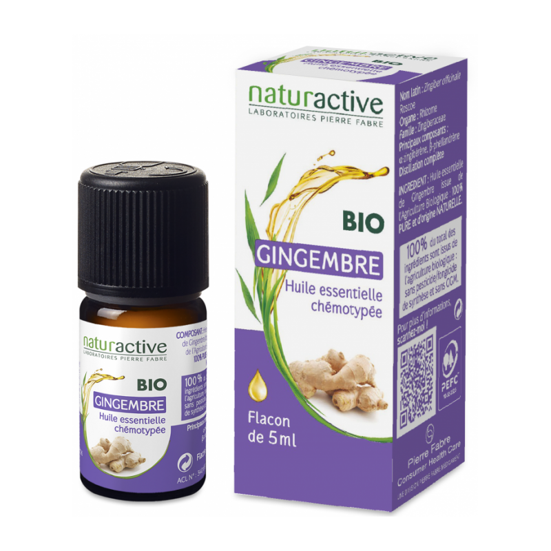 NATURACTIVE ORGANIC ESSENTIAL OIL GINGER CHEMOTYPE BOTTLE 5ML