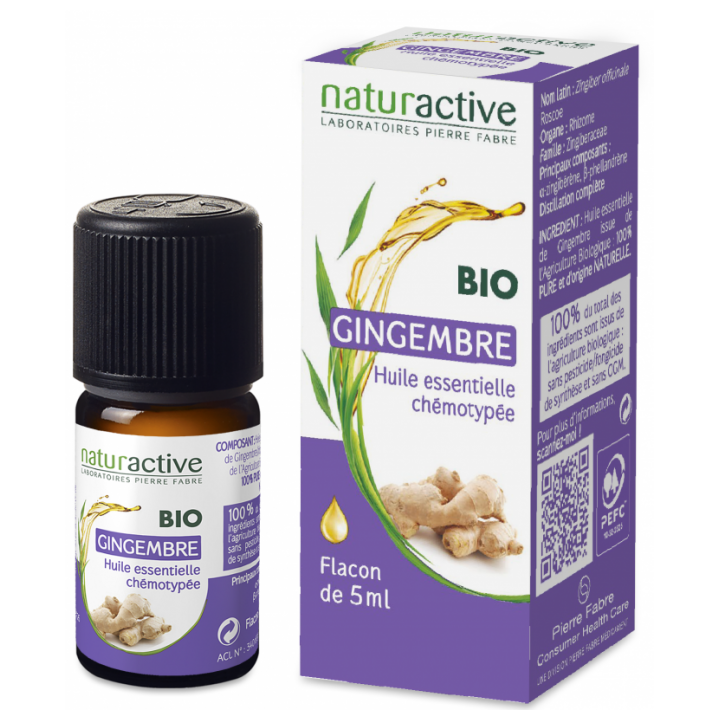 NATURACTIVE ORGANIC ESSENTIAL OIL GINGER CHEMOTYPE BOTTLE 5ML