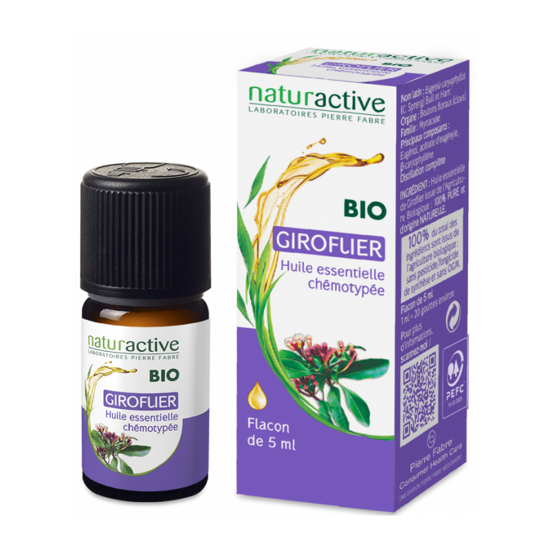 NATURACTIVE BIO HUILE ESSENTIELLE GIROFLIER CHEMOTYPEE FLACON 5ML