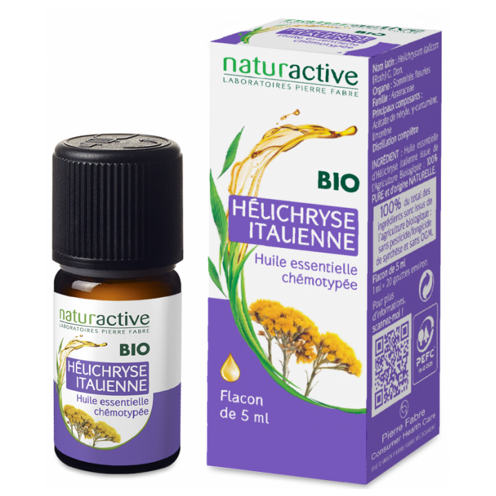 NATURACTIVE ORGANIC ESSENTIAL OIL HELICHRYSUM ITALIANA CHEMOTYPEE BOTTLE 5ML