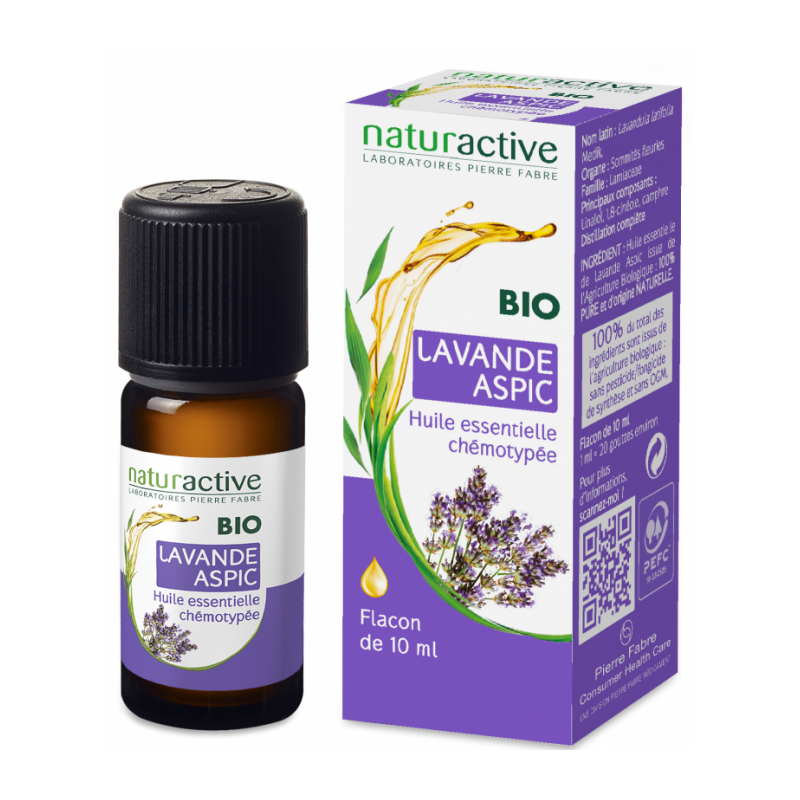 NATURACTIVE ORGANIC ESSENTIAL OIL LAVENDER ASPIC CHEMOTYPE BOTTLE 10ML