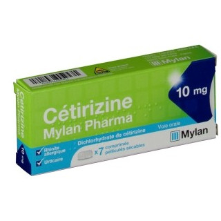 CETIRIZINE MYLAN 10MG BOITE DE 7 COMPRIMES SECABLES