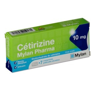 CETIRIZINE MYLAN 10MG BOITE DE 7 COMPRIMES SECABLES