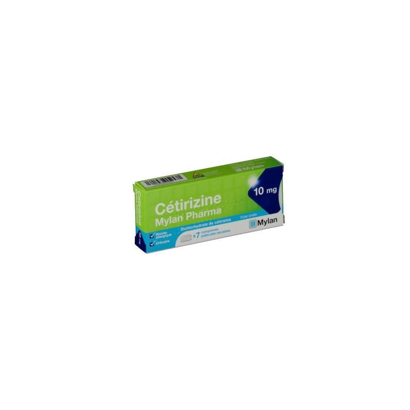 CETIRIZINE MYLAN 10MG BOITE DE 7 COMPRIMES SECABLES