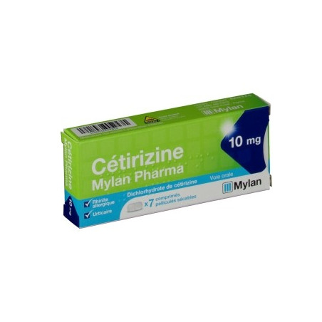 CETIRIZINE MYLAN 10MG BOITE DE 7 COMPRIMES SECABLES