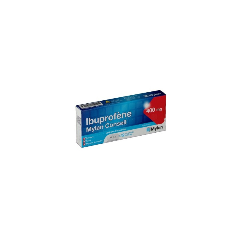 IBUPROFENE 400MG MYLAN CONSEIL BOITE 12 COMPRIMES PELLICULES