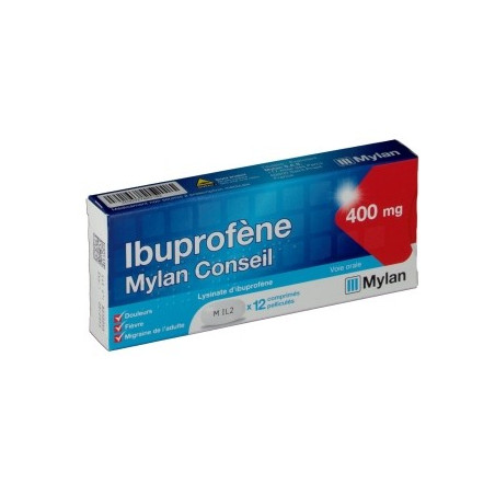 IBUPROFENE 400MG MYLAN CONSEIL BOITE 12 COMPRIMES PELLICULES