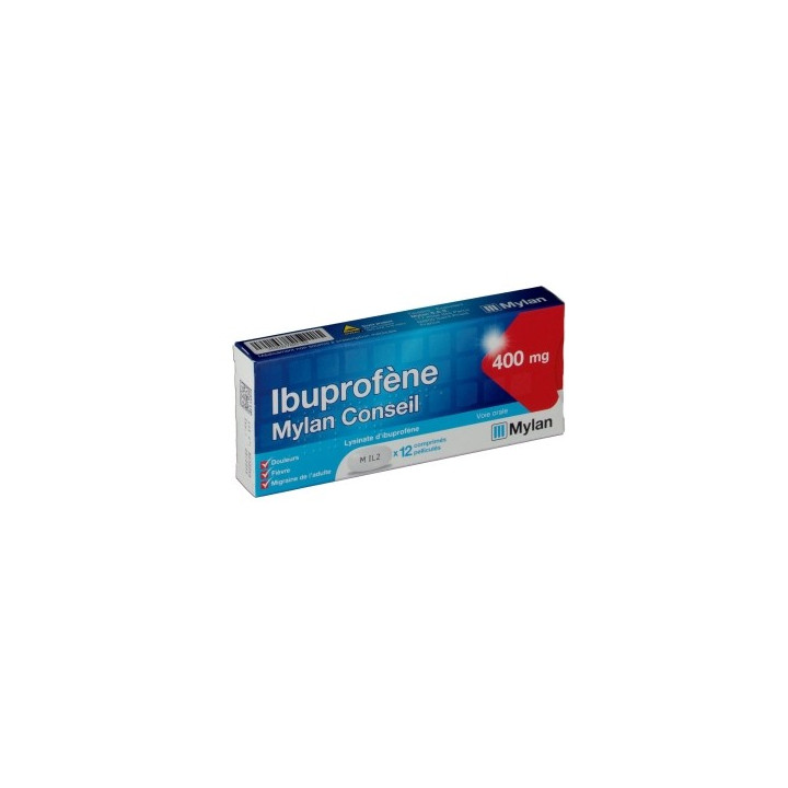 IBUPROFENE 400MG MYLAN CONSEIL BOITE 12 COMPRIMES PELLICULES
