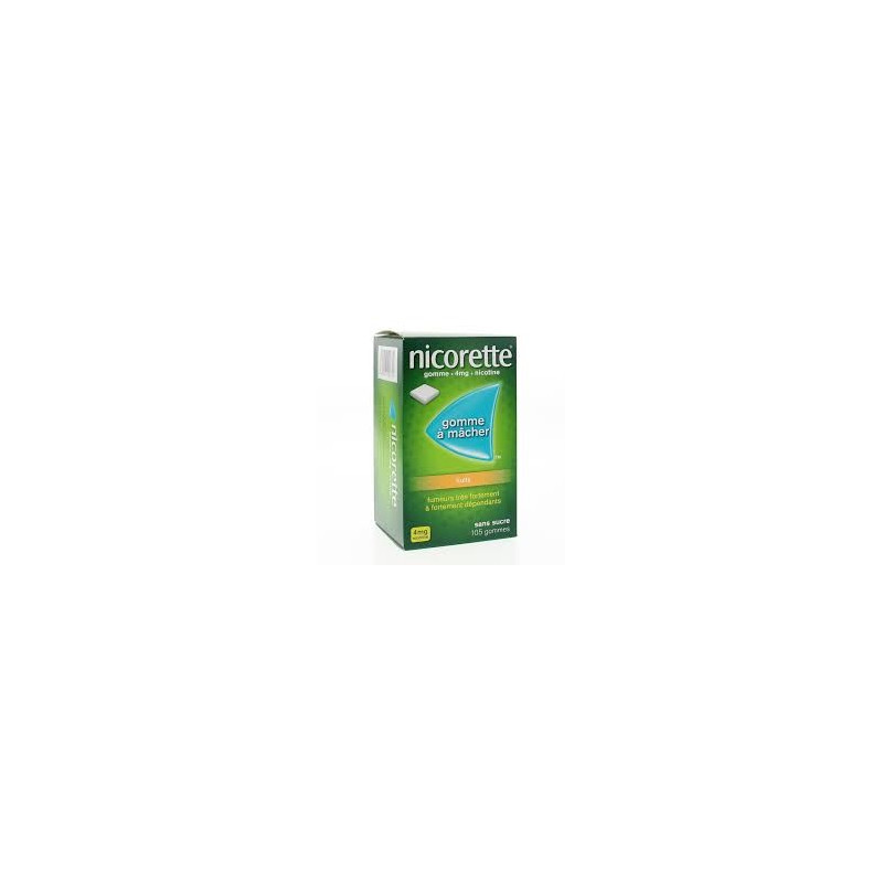 Nicorette Gomme 4mg goût fruits sans sucre par 105