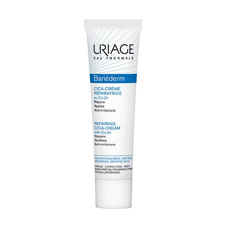 Uriage BARIÉDERM Cica-Crème.  Crème Réparatrice au Cu-Zn. Tube de 40ML