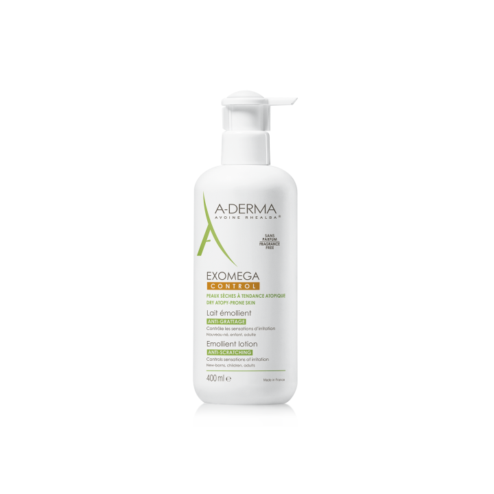 ADERMA EXOMEGA Emollient Milk for Face & Body 400ml pump bottle