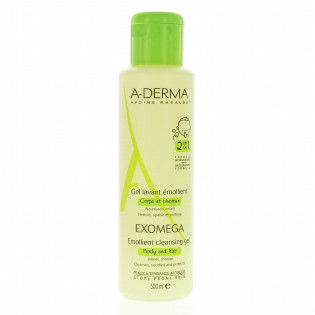 Aderma Exomega Emollient Cleansing Oil for Face & Body. Bottle 500ML