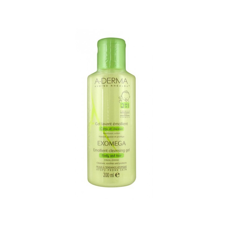 Aderma Exomega Gel lavant émollient corps et cheveux. Flacon 500ML Aderma Exomega Gel lavant émollient corps et cheveux. Flacon 500ML
