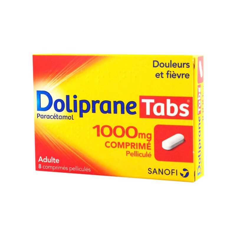 Doliprane Tabs 1000mg 8 comprimés pelliculés