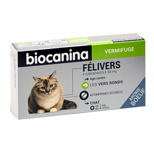 BIOCANINA DEWORMER FELIVERS CAT + 2KG + 4 MONTHS 4 DRY TABLETS