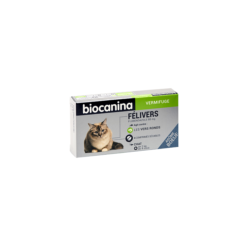 BIOCANINA DEWORMER FELIVERS CAT + 2KG + 4 MONTHS 4 DRY TABLETS