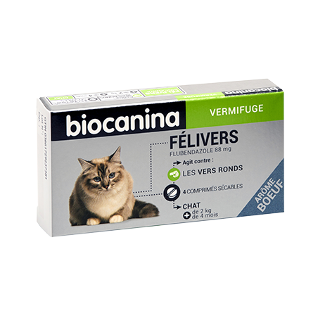 BIOCANINA DEWORMER FELIVERS CAT + 2KG + 4 MONTHS 4 DRY TABLETS