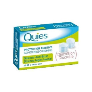 QUIES PROTECTION AUDITIVE SILICONE ANTI BRUIT DISCRETION 3 PAIRES