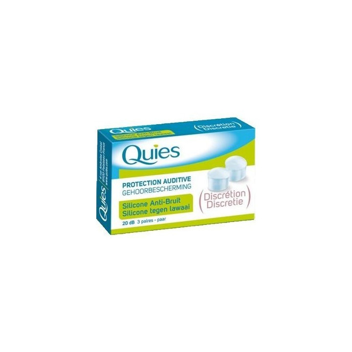 QUIES PROTECTION AUDITIVE SILICONE ANTI BRUIT DISCRETION 3 PAIRES