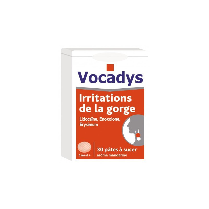 VOCADYS IRRITATIONS DE LA GORGE 30 PATES A SUCER AROME MANDARINE