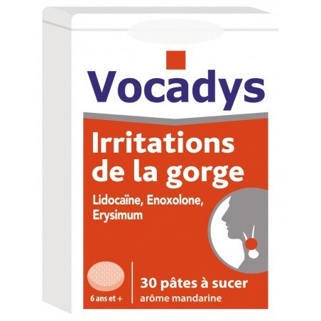 VOCADYS THROAT IRRITATIONS 30 PASTES TO SUCK MANDARIN AROMA