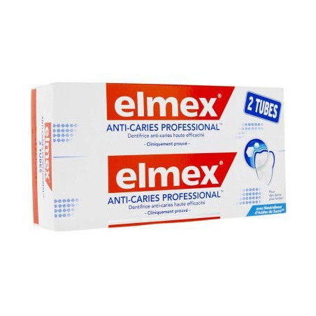 ELMEX ANTI CARIES PROFESSIONAL 2 TUBES DE 75ML