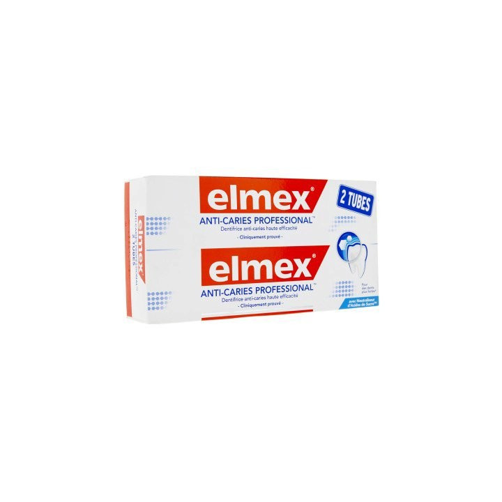 ELMEX ANTI CARIES PROFESSIONAL 2 TUBES DE 75ML