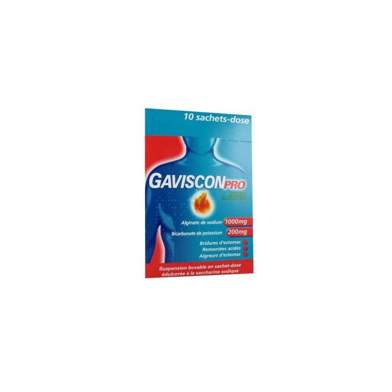 GAVISCONPRO MENTHE SANS SUCRE 10 SACHETS DOSE