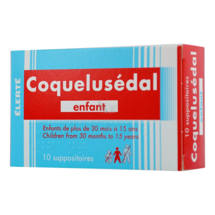 COQUELUSEDAL ENFANT 30 MOIS 15 ANS BOITE DE 10 SUPPOSITOIRES