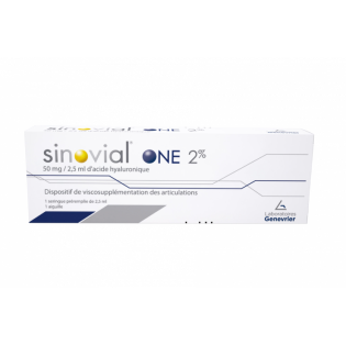 SINOVIAL ONE 2% 1 pre-filled syringe of 2.5ml 50MG/2.5 ML hyaluronic acid