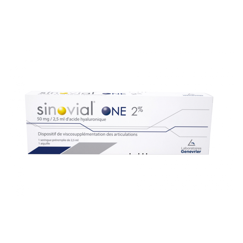 SINOVIAL ONE 2% 1 pre-filled syringe of 2.5ml 50MG/2.5 ML hyaluronic acid