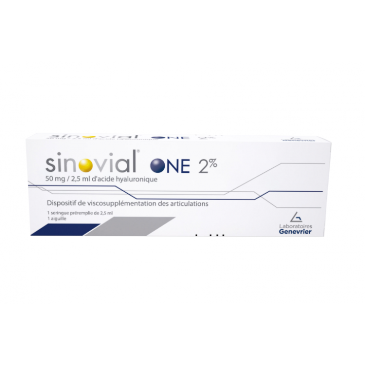 SINOVIAL ONE 2%  1 seringue pré remplie de 2.5ml 50MG/2.5 ML d'acide hyaluronique