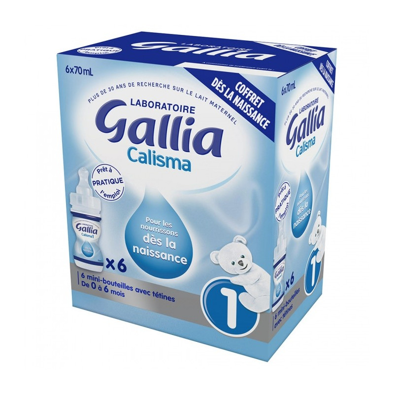 Gallia Coffret Naissance prêt à l'emploi 6 Biberons de 70Ml et 6 Tétines Pré Stérilisées Gallia Coffret Naissance prêt à l'emploi 6 Biberons de 70Ml et 6 Tétines Pré Stérilisées