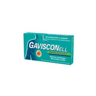Gavisconell menthe sans sucre 32 comprimés à croquer