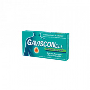 Gavisconell menthe sans sucre 32 comprimés à croquer