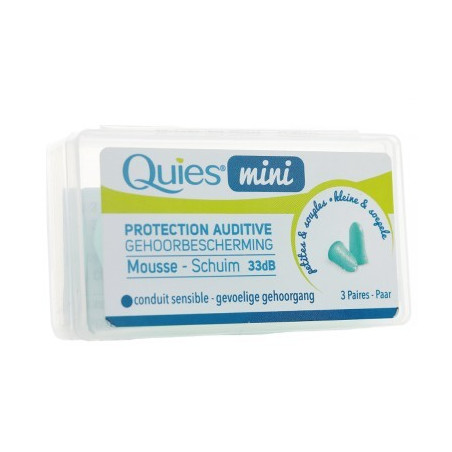 QUIES HEARING PROTECTION 3 PAIRS MINI FOAM