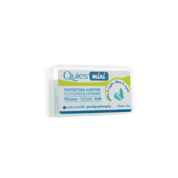 QUIES PROTECTION AUDITIVE 3 PAIRES MINI EN MOUSSE