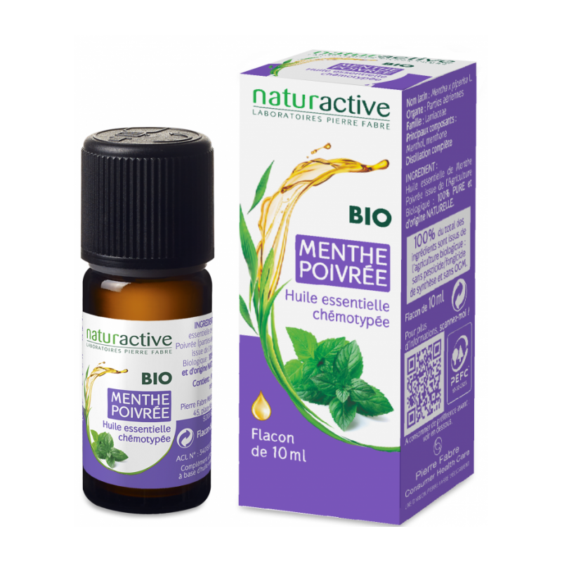 NATURACTIVE ORGANIC ESSENTIAL OIL Peppermint CHEMOTYPE BOTTLE 10ML